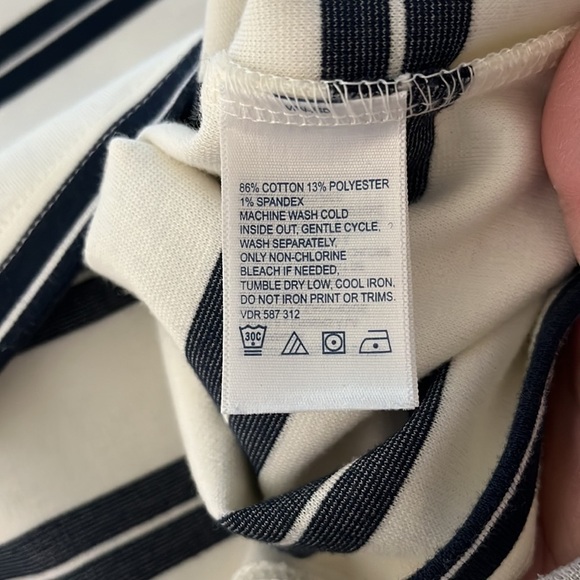 Nautica Womens Dress Size Medium Striped Short Sleeve Midi Preppy Old Money - Picture 11 of 14